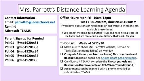 Distance Learning Week of 5_11 